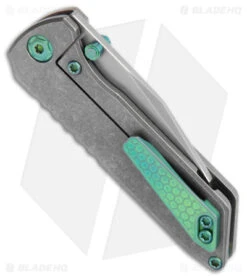 EOS Micro Surgeon Frame Lock Knife Stonewash Titanium (3.25" Stonewash CTS XHP) -Benchmadess Zone EOS Micro Surgeon FL SW Green SW BHQ 169130 jr side