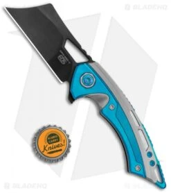 EOS Mini Nautilus Frame Lock Knife Titanium Satin/Blue (3.1" Black) -Benchmadess Zone EOS Mini Nautilus FL Ti Blue Satin TT BHQ 120715 jr bottlecap