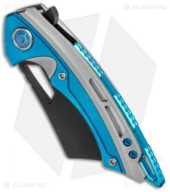 EOS Mini Nautilus Frame Lock Knife Titanium Satin/Blue (3.1" Black) -Benchmadess Zone EOS Mini Nautilus FL Ti Blue Satin TT BHQ 120715 jr spine
