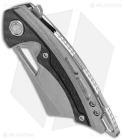 EOS Mini Nautilus Frame Lock Knife Stonewashed Titanium/Carbon Fiber (3.1" SW) -Benchmadess Zone EOS Mini Nautilus FL Ti SW BHQ 120712 jr spine