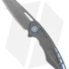 EOS Neptune Flipper Knife Bead Blast Ti W/ Blue Hardware (3.1" Bead Blast)