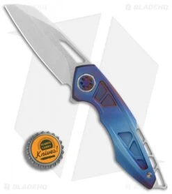 EOS Neptune Flipper Knife Blue Fade Ti (3.1" Stonewash) -Benchmadess Zone EOS Neptune 603 Ti Fade Anodized SW BHQ 86302 er bottlecap