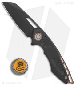 EOS Neptune Flipper Knife Black Ti W/ Copper (3.1" Black DLC) -Benchmadess Zone EOS Neptune 605 Ti Copper HW Black DLC BHQ 86304 er bottlecap
