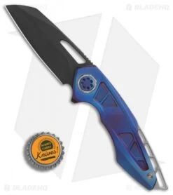 EOS Neptune Flipper Knife Purple/Blue Ano Ti (3.1" Black DLC) -Benchmadess Zone EOS Neptune 610 Ti Anodize Purple Blue DLC BHQ 86305 er bottlecap