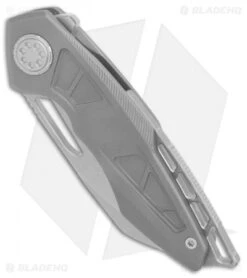 EOS Neptune Flipper Knife Bead Blast Ti (3.1" Stonewash) -Benchmadess Zone EOS Neptune 612 Ti BB SW BHQ 86307 er spine