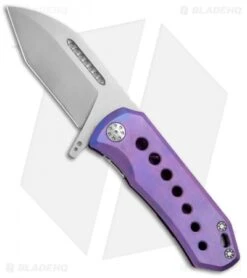 EOS Orca-S Frame Lock Knife Purple Titanium (3" Bead Blast)