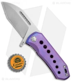 EOS Orca-S Frame Lock Knife Purple Titanium (3" Bead Blast) -Benchmadess Zone EOS Orca S Ti Blurple BB BHQ 71842 jr bottlecap