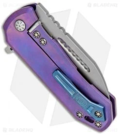 EOS Orca-S Frame Lock Knife Purple Titanium (3" Bead Blast) -Benchmadess Zone EOS Orca S Ti Blurple BB BHQ 71842 jr side
