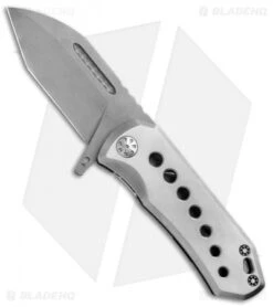 EOS Orca-S Frame Lock Knife Satin Ti W/ Flamed Backspacer (3" Bead Blast)
