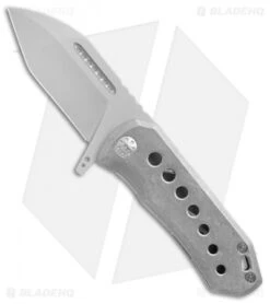 EOS Orca-SW Frame Lock Knife Ti Stonewash/Ano Hardware (3" Bead Blast)