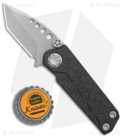 EOS Prawn Tanto Friction Folder Knife CF + Red Aluminum (2.1" Stonewash) -Benchmadess Zone EOS Prawn CF Aluminum Red SW BHQ 317 BHQ 86351 er bottlecap