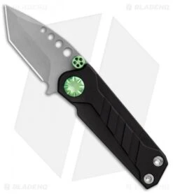 EOS Prawn Tanto Friction Folder Knife Black W/ Green Hardware(2.1" Bead Blast)