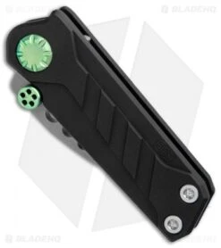 EOS Prawn Tanto Friction Folder Knife Black W/ Green Hardware(2.1" Bead Blast) -Benchmadess Zone EOS Prawn Friction Black Aluminum Green Ti Hardware BB BHQ 86997 er spine