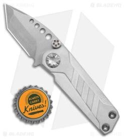 EOS Prawn Tanto Friction Folder Knife Raw Titanium (2.1" Satin D2) -Benchmadess Zone EOS Prawn Tanto FF Raw Ti Satin BHQ 91983 jr bottlecap