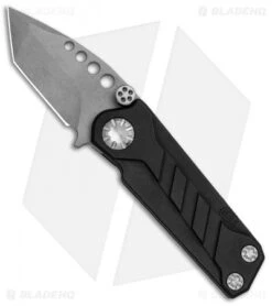 EOS Prawn Tanto Friction Folder Knife Black Aluminum (2.1" Gray)