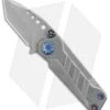 EOS Prawn Tanto Friction Folder Knife Ti W/ Blue Hardware (2.1" Stonewash) -Benchmadess Zone EOS Prawn Ti Blue HW 301 T SW BHQ 86336 er