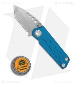 EOS Prawn Tanto Friction Folder Knife Blue Aluminum (2.1" Stonewash) -Benchmadess Zone EOS Prawn blue aluminum satin BHQ 77461 er bottlecap