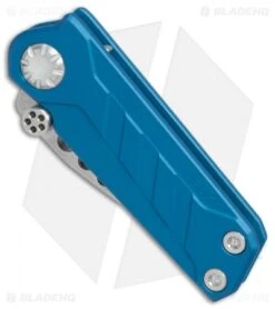 EOS Prawn Tanto Friction Folder Knife Blue Aluminum (2.1" Stonewash) -Benchmadess Zone EOS Prawn blue aluminum satin BHQ 77461 er spine