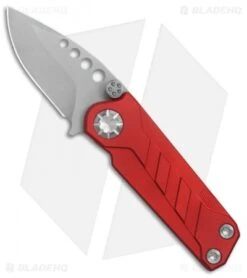 EOS Prawn Friction Folder Knife Red Aluminum (2.1" Gray)
