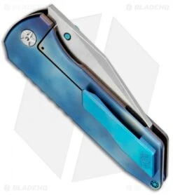EOS Surgeon Frame Lock Knife Blue Ano Titanium (3.75" Satin) -Benchmadess Zone EOS Surgeon Ti Blue Ano Satin BHQ 71841 jr side
