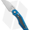 EOS Urchin Friction Folding Knife Blue Ti/Black CF (3.125" Stonewash Nitro-V)