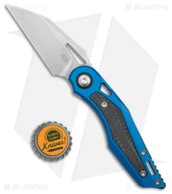EOS Urchin Friction Folding Knife Blue Ti/Black CF (3.125" Stonewash Nitro-V) -Benchmadess Zone EOS Urchin Fricktion Folding Ti Blue black CF SW BHQ 98757 jr bottlecap