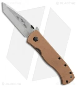 Emerson CQC-7V SF Tanto Knife W/ Wave & Tan G-10 Handle (3.3" Stonewash Plain)