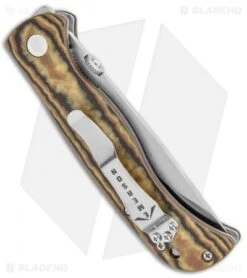 Emerson Carnivore Folding Steak Knife Liner Lock Maple Richlite (4" SW) -Benchmadess Zone Emerson Carnivore Folding Steak Knife FL Maple Richlite SW BHQ 110514 jr side