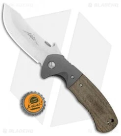 Emerson Custom Rendevous Liner Lock Knife OD Green Micarta (3.625" Satin) -Benchmadess Zone Emerson Custom Rendevous LL OD Green Micarta Satin BHQ 100853 jr bottlecap
