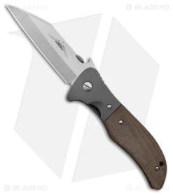 Emerson Custom Seax Liner Lock Knife OD Green Micarta (3.9" Satin)