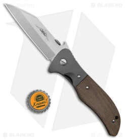 Emerson Custom Seax Liner Lock Knife OD Green Micarta (3.9" Satin) -Benchmadess Zone Emerson Custom Seax LL OD Green Micarta Satin BHQ 174836 jr bottlecap