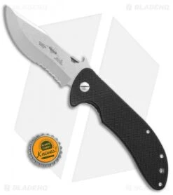 Emerson Iron Dragon Frame Lock Knife Black G-10 (3.75" Stonewash Serr) SFS -Benchmadess Zone Emerson Iron Dragon black G10 sw serr SFS BHQ 67702 er size
