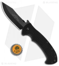 Emerson Tiger Liner Lock Knife Black G-10 (3.8" Black) -Benchmadess Zone Emerson Tiger LL Black G 10 Black BHQ 80583 jr bottlecap