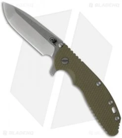 Hinderer Knives XM-24 Spanto Flipper Knife Green (4" Stonewash Plain)
