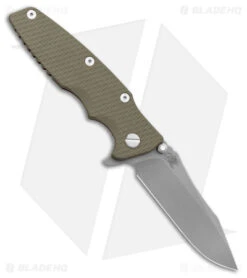 Hinderer Eklipse Frame Lock Knife OD Green G-10/Battle Bronze LH(3.5" Stonewash)