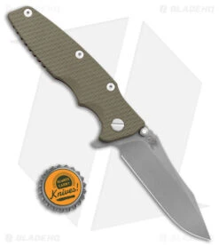Hinderer Eklipse Frame Lock Knife OD Green G-10/Battle Bronze LH(3.5" Stonewash) -Benchmadess Zone Hinderer Eklipse FL OD Green G 10 Battle Bronze SW BHQ 179377 jr bottlecap