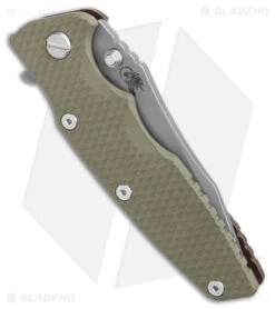 Hinderer Eklipse Frame Lock Knife OD Green G-10/Battle Bronze LH(3.5" Stonewash) -Benchmadess Zone Hinderer Eklipse FL OD Green G 10 Battle Bronze SW BHQ 179377 jr side