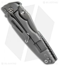 Hinderer Knives Eklipse Gen 2 Bowie Knife Black/Gray G-10 (3.5" Gray DLC) -Benchmadess Zone Hinderer Eklipse Gen 2 Bowie Blk Gry G 10 Gry DLC BHQ 67377 jr side