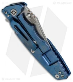 Hinderer Knives Eklipse Gen 2 Bowie Knife Blue/Black G-10 + Blue Ti (3.5" SW) -Benchmadess Zone Hinderer Eklipse Gen 2 Bowie Blue Black Blue BHQ 52238 jr side