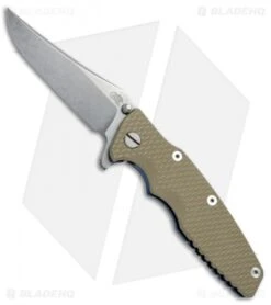 Hinderer Knives Eklipse Gen 2 Bowie Knife Tan G-10/Blue Ti (3.5" Stonewash)
