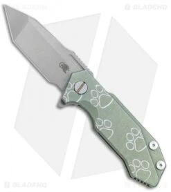 Hinderer Knives Half Track Tanto Knife Paw Green Ano Ti (2.75" Working)