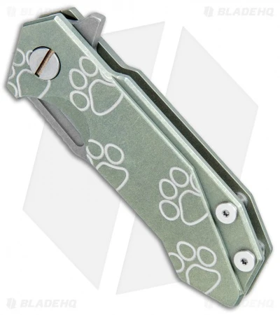 Hinderer Knives Half Track Tanto Knife Paw Green Ano Ti (2.75" Working) 4 Hinderer Knives Half Track Tanto Knife Paw Green Ano Ti (2.75" Working) - Image 2