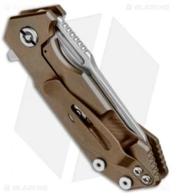 Hinderer Knives Half Track Frame Lock Knife Bronze Titanium (2.75" Satin) -Benchmadess Zone Hinderer Half Track Ti Bronze BHQ 49915 jr side 2