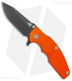 Hinderer Knives Jurassic Frame Lock Knife Textured Orange (3.5" Black SW)