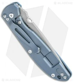 Hinderer Knives Firetac Recurve Frame Lock Knife Blue/Battle Blue (3.6" SW) -Benchmadess Zone Hinderer Knives Firetac Recurve FL Blue Battle Blue Working BHQ 121518 jr side