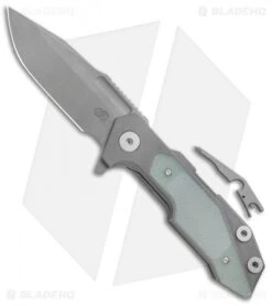 Hinderer Knives Full Track Spanto Knife Jade Green G-10/Ti(3.75" Working Finish) -Benchmadess Zone Hinderer Knives Firetac Spanto FL Black G 10 Working Finish BHQ 112286 jr out