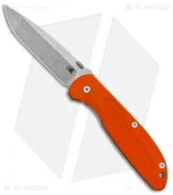 Hinderer Knives Firetac Spanto Frame Lock Knife Orange G-10 (3.6" Stonewash)