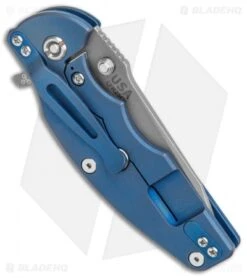 Hinderer Knives Jurassic Frame Lock Knife Textured Blue/Black Blue Ti (3.5" WF) -Benchmadess Zone Hinderer Knives Jurassic FL Textured Blue Black Blue Ti BHQ 135109 jr side