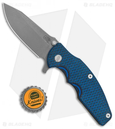 Hinderer Knives Jurassic Frame Lock Knife Textured Blue/Bronze Ti (3.5" WF) 6 Hinderer Knives Jurassic Frame Lock Knife Textured Blue/Bronze Ti (3.5" WF) - Image 4