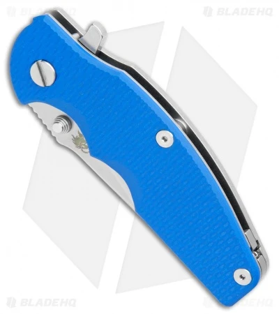 Hinderer Knives Jurassic Frame Lock Knife Textured Blue G-10 (3.375" Stonewash) 4 Hinderer Knives Jurassic Frame Lock Knife Textured Blue G-10 (3.375" Stonewash) - Image 2